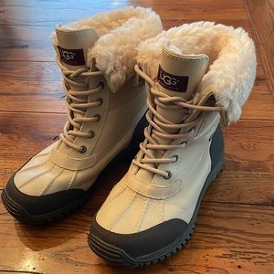 Women’s UGG Adirondack waterproof wool lined winter boots in Sand. Worn once.